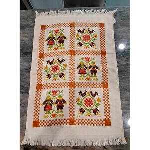 Vintage Cannon Terry Cloth Dish Towel Dutch Motiff 16x24 Inches